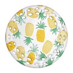 Pineapple Fruite Seamless Pattern Ornament (round Filigree)