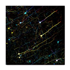 Neurons Light Neon Net Tile Coasters