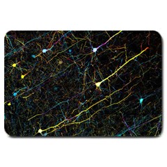 Neurons Light Neon Net Large Doormat  by Mariart