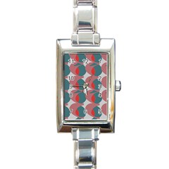 Pink Red Grey Three Art Rectangle Italian Charm Watch by Mariart