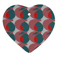 Pink Red Grey Three Art Heart Ornament (two Sides)