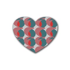 Pink Red Grey Three Art Heart Coaster (4 Pack)  by Mariart