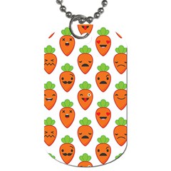 Seamless Background Carrots Emotions Illustration Face Smile Cry Cute Orange Dog Tag (one Side)