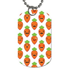 Seamless Background Carrots Emotions Illustration Face Smile Cry Cute Orange Dog Tag (two Sides) by Mariart