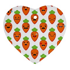 Seamless Background Carrots Emotions Illustration Face Smile Cry Cute Orange Heart Ornament (two Sides)