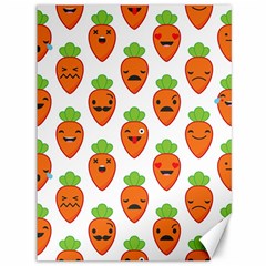 Seamless Background Carrots Emotions Illustration Face Smile Cry Cute Orange Canvas 36  X 48  