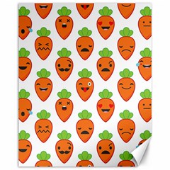 Seamless Background Carrots Emotions Illustration Face Smile Cry Cute Orange Canvas 11  X 14  