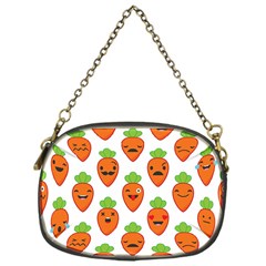 Seamless Background Carrots Emotions Illustration Face Smile Cry Cute Orange Chain Purses (one Side) 
