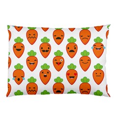 Seamless Background Carrots Emotions Illustration Face Smile Cry Cute Orange Pillow Case by Mariart