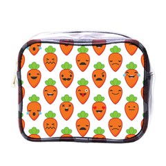 Seamless Background Carrots Emotions Illustration Face Smile Cry Cute Orange Mini Toiletries Bags