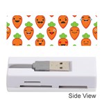 Seamless Background Carrots Emotions Illustration Face Smile Cry Cute Orange Memory Card Reader (Stick)  Front