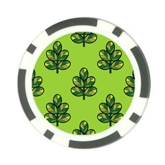 Seamless Background Green Leaves Black Outline Poker Chip Card Guard (10 Pack) by Mariart