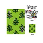 Seamless Background Green Leaves Black Outline Playing Cards 54 (Mini)  Front - Spade10