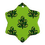 Seamless Background Green Leaves Black Outline Ornament (Snowflake) Front