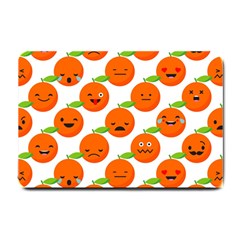 Seamless Background Orange Emotions Illustration Face Smile  Mask Fruits Small Doormat  by Mariart