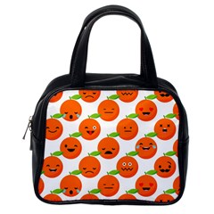 Seamless Background Orange Emotions Illustration Face Smile  Mask Fruits Classic Handbags (one Side) by Mariart