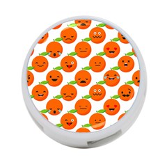 Seamless Background Orange Emotions Illustration Face Smile  Mask Fruits 4-port Usb Hub (one Side)