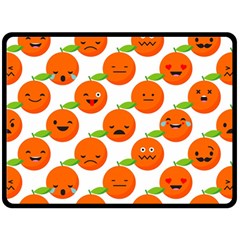 Seamless Background Orange Emotions Illustration Face Smile  Mask Fruits Fleece Blanket (large) 