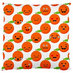 Seamless Background Orange Emotions Illustration Face Smile  Mask Fruits Large Cushion Case (one Side) by Mariart