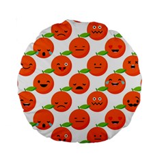 Seamless Background Orange Emotions Illustration Face Smile  Mask Fruits Standard 15  Premium Round Cushions