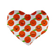 Seamless Background Orange Emotions Illustration Face Smile  Mask Fruits Standard 16  Premium Heart Shape Cushions