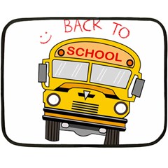 Back To School - School Bus Double Sided Fleece Blanket (mini)  by Valentinaart