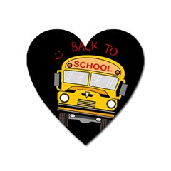 Back To School - School Bus Heart Magnet by Valentinaart