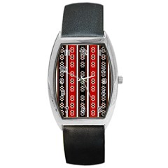 Folklore Pattern Barrel Style Metal Watch