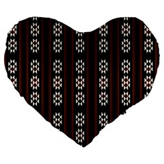 Folklore Pattern Large 19  Premium Flano Heart Shape Cushions by Valentinaart