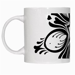 Star Sunflower Flower Floral Black White Mugs