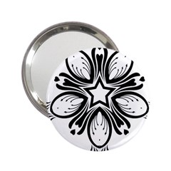 Star Sunflower Flower Floral Black 2.25  Handbag Mirrors