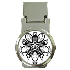 Star Sunflower Flower Floral Black Money Clip Watches