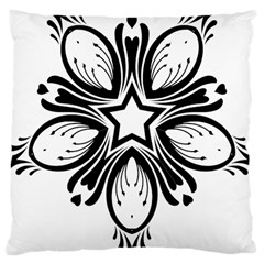 Star Sunflower Flower Floral Black Large Cushion Case (One Side)