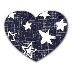 Star Space Line Blue Art Cute Kids Heart Mousepads by Mariart