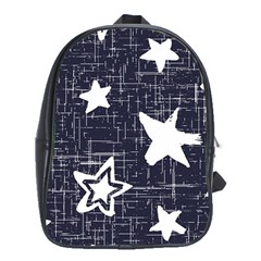 Star Space Line Blue Art Cute Kids School Bag (xl)