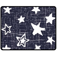 Star Space Line Blue Art Cute Kids Double Sided Fleece Blanket (medium) 