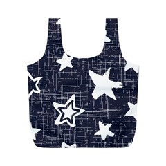 Star Space Line Blue Art Cute Kids Full Print Recycle Bags (m) 