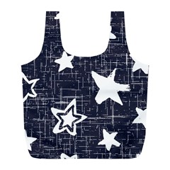 Star Space Line Blue Art Cute Kids Full Print Recycle Bags (l) 