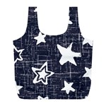 Star Space Line Blue Art Cute Kids Full Print Recycle Bags (L)  Back