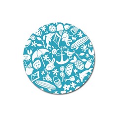 Summer Icons Toss Pattern Magnet 3  (round)