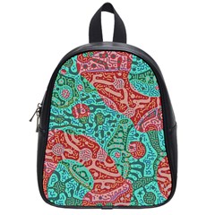 Recursive Coupled Turing Pattern Red Blue School Bag (small) by Mariart