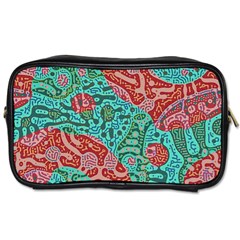 Recursive Coupled Turing Pattern Red Blue Toiletries Bags