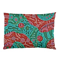 Recursive Coupled Turing Pattern Red Blue Pillow Case (two Sides)