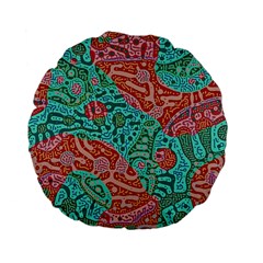 Recursive Coupled Turing Pattern Red Blue Standard 15  Premium Flano Round Cushions by Mariart