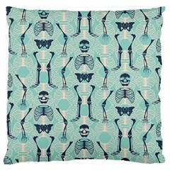 Skull Skeleton Repeat Pattern Subtle Rib Cages Bone Monster Halloween Large Flano Cushion Case (Two Sides)