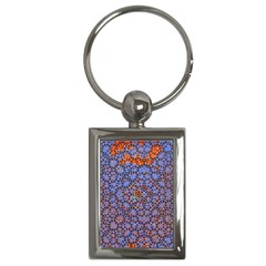 Silk Screen Sound Frequencies Net Blue Key Chains (rectangle) 