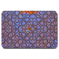 Silk Screen Sound Frequencies Net Blue Large Doormat 