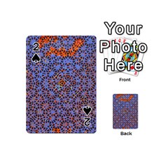 Silk Screen Sound Frequencies Net Blue Playing Cards 54 (mini) 
