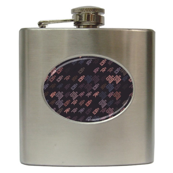 These Letter Ancient Tibetan Kingdom Zhang Zhung Ram Yam Kham Srum Art Sign Hip Flask (6 oz)