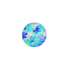 Transparent Colorful Rainbow Blue Paint Sky 1  Mini Buttons